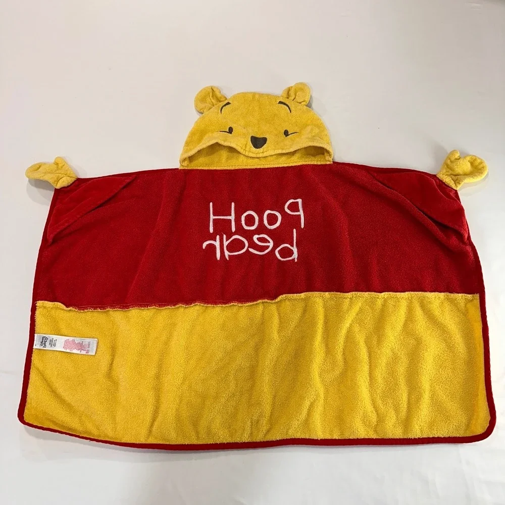 Disney Baby Winnie the Pooh Hooded Towel Kids OS Red Yellow Cotton Classic‎ Pooh